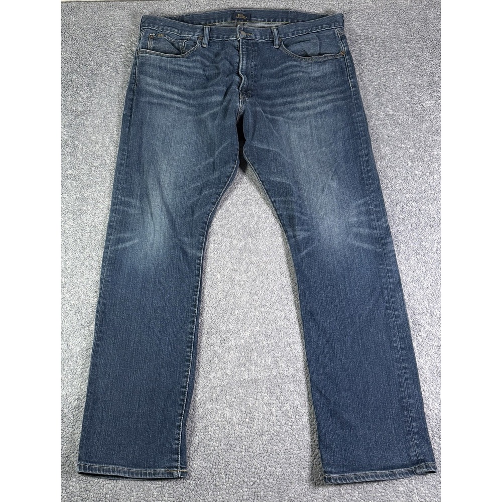 Polo Ralph Lauren Hampton Relaxed Straight Jeans Mens 38x32 Stretch Whiskered